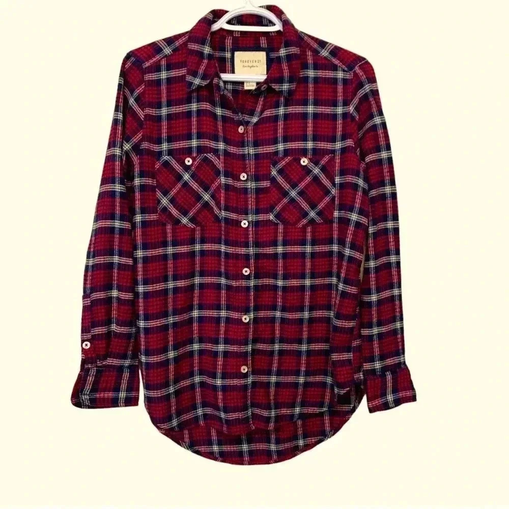 Forever 21 long sleeve, light fleece button up shirt